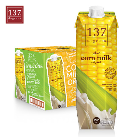 137ดีกรี Corn Milk Original (นมข้าวโพด สูตรดั้งเดิม)ขนาด 1000 มล. 1 ลัง มี 12 กล่อง