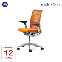 Modernform เก้าอี้ Steelcase ergonomic รุ่น Think v2 Platinum พนักพิงกลาง สีส้ม ปรันเอนได้ 4 ระดับ เก้าอี้เพื่อสุขภาพ