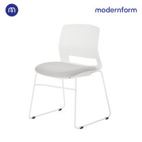 Modernform เก้าอี้สัมมนา เก้าอี้อเนกประสงค์ รุ่น ESN ขาU สีขาว เฟรมพลาสติกสีขาว เบาะหุ้มผ้าสีเทา