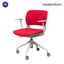 Modernform เก้าอี้เอนกประสงค์ รุ่น B-One (S3) พาสติก เฟรมขาว ขาเหล็กพาวเดอร์โค้ท เบาะผ้าเเดง