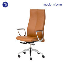 Modernform เก้าอี้ผู้บริหาร รุ่น Series12 หุ้มหนังแท้ สีน้ำตาล ระบบโยกเอน Synchronize mechanism