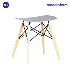 Modernform เก้าอี้อเนกประสงค์ เก้าอี้สัมมนา พลาสติกขาไม้ สีเทา รุ่น PW027