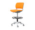 Modernform เก้าอี้เอนกประสงค์ รุ่น B-One (S02) พลาสติก เฟรมขาว เบาะผ้าสีส้ม ที่เหยียบวงกลมดำ (ตัวสูง)