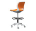 Modernform เก้าอี้เอนกประสงค์ รุ่น B-One (S02) พลาสติก เฟรมขาว เบาะผ้าสีส้ม ที่เหยียบวงกลมดำ (ตัวสูง)