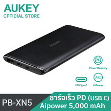 แบตเตอรี่สำรอง Aukey UltraSlim 5000 mAhUSB - C,AiPower PB-XN5