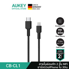 สายชาร์จ Aukey MFI Braided Nylon USB C To Lightning Cable L = 1 m รุ่น CB-CL1
