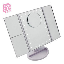 Boxlovershop กระจกตั้งโต๊ะไฟ LED รุ่น Mirror-003-White