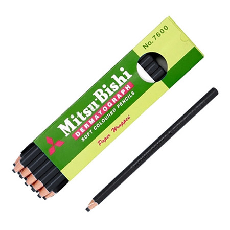 ดินสอเขียนกระจก มิตซูบิชิ 7600 สีดำ(กล่อง 12 แท่ง)