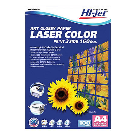 กระดาษเลเซอร์สีโฟโต้ HI-JET HLG164-100 A4 160g(แพ็ค 100 แผ่น)