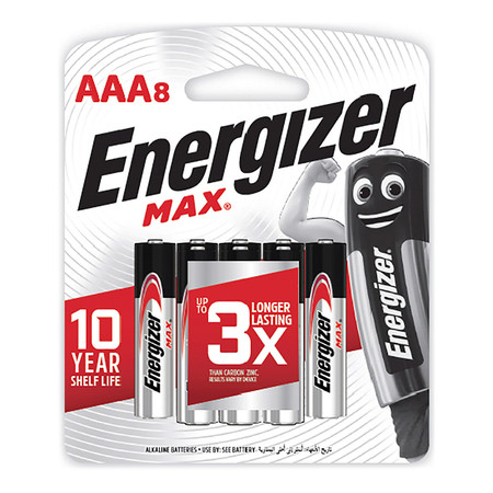 ถ่านอัลคาไลน์ Energizer MAX-E92 AAA 1.5 โวลต์ แพ็ค 8