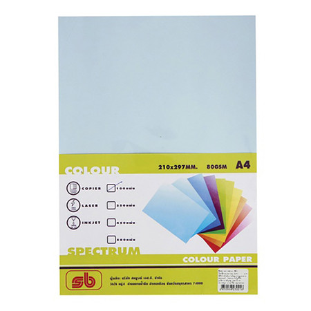 กระดาษสีถ่ายเอกสาร สเปคตรัม No.1 80/100 A4 สีฟ้า
