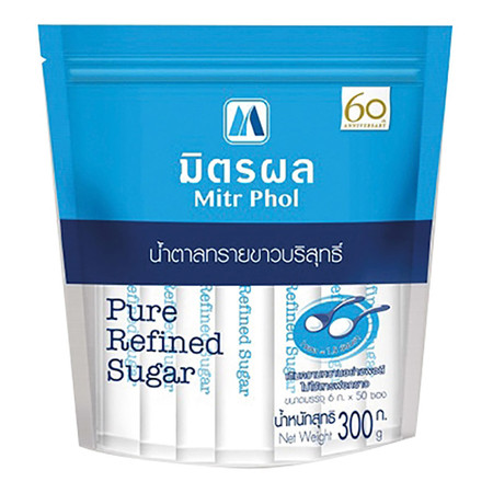 น้ำตาลทรายมิตรผล ชนิดซองยาว 6 กรัม (50 ซอง)