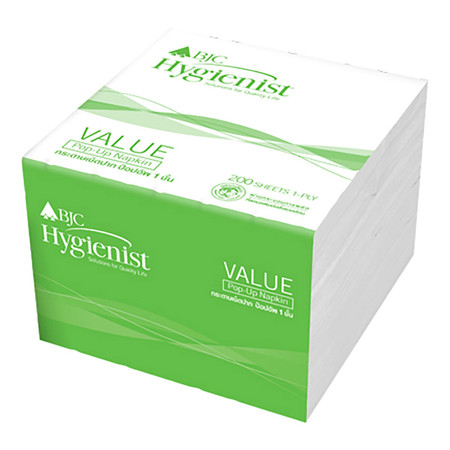 กระดาษเช็ดปาก Pop-Up BJC Hygienist Value 200 แผ่น แพ็ค 12