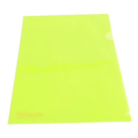 แฟ้มซองพลาสติก ตราช้าง 410A A4 สีเขียว (แพ็ค 12 เล่ม)
