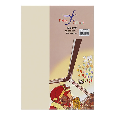 กระดาษสีถ่ายเอกสาร ฟลายอิ้ง No.04 160/50 A4 ครีม