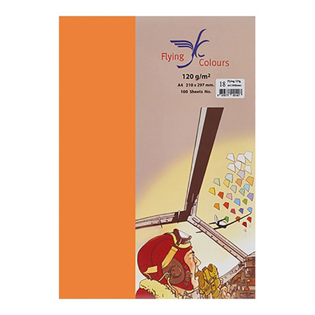 กระดาษสีถ่ายเอกสาร ฟลายอิ้ง No.23 120/100A4 สีส้มเข้ม