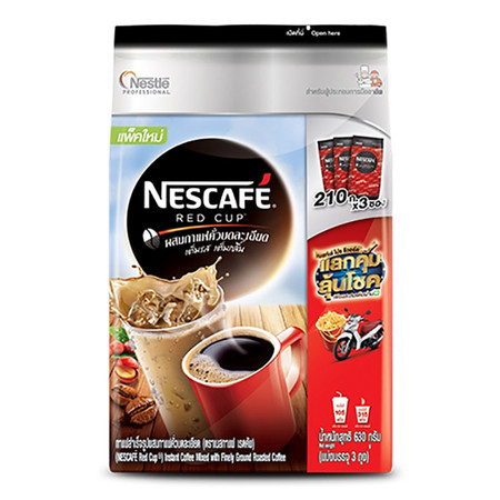 กาแฟ เนสกาแฟเรดคัพ ชนิดกล่อง (630กรัม) แพ็ค 210 กรัม x 3ถุง