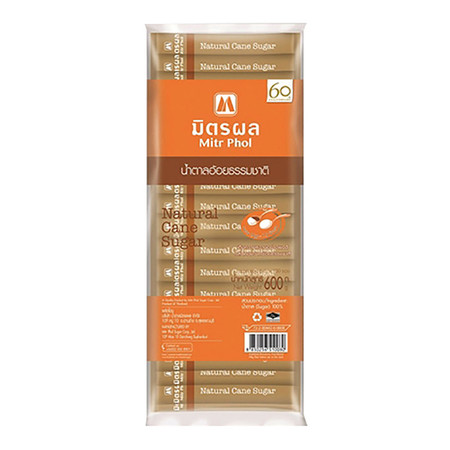 น้ำตาลทรายธรรมชาติ มิตรผล ชนิดซองยาว 6g. x 100 ซอง
