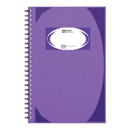 สมุดบันทึกมุมมันสันห่วง ตราช้าง WHC-405 สีม่วง