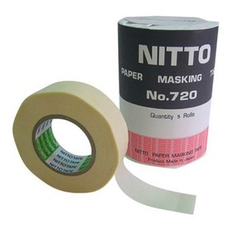เทปกระดาษกาวย่น NITTO 3/4''x18ม. แกน 1'' แพ็ค 5 ม้วน