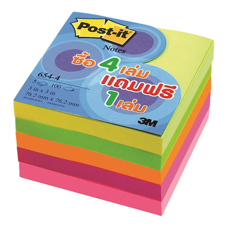 Post-it 3M 654-4 3x3