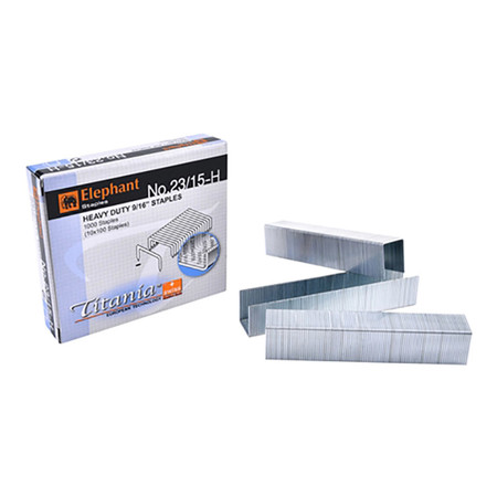 ลวดเย็บกระดาษ ตราช้าง Titania 23/15-H 1000 ลวด