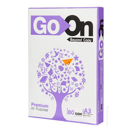 กระดาษถ่ายเอกสาร Go-On 80 แกรม 500 แผ่น A3