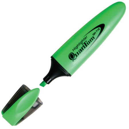 ปากกาเน้นข้อความ ควอนตั้ม QH-710 สีเขียว (1x12)