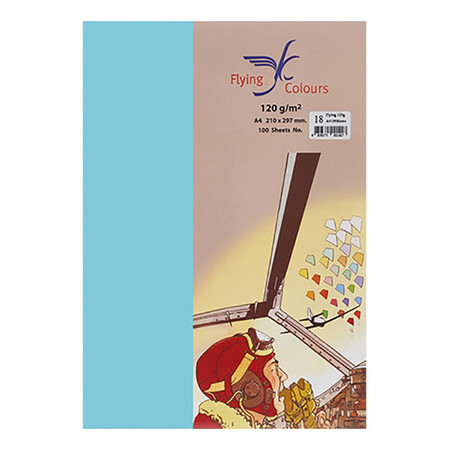 กระดาษสีถ่ายเอกสาร ฟลายอิ้ง No.14 160/50A4 สีฟ้า