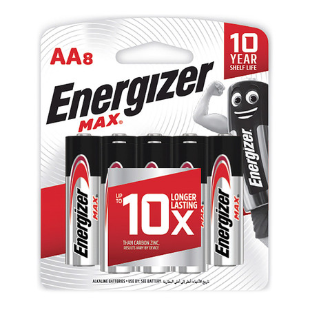ถ่านอัลคาไลน์ Energizer MAX-E91 AA 1.5 โวลต์ แพ็ค 8