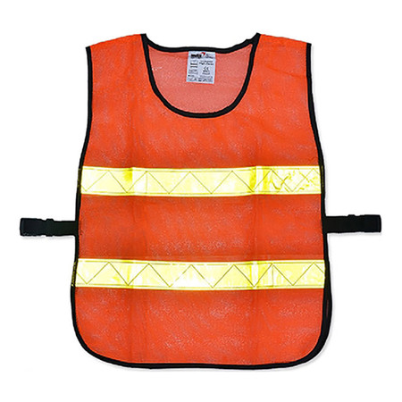 เสื้อจราจรแบบตาข่ายแถบสีเหลือง2แถบ YAMADA OR-6045U สีส้ม