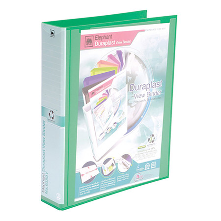 แฟ้ม 3 ห่วง ตราช้าง 9350V A4 สัน 5.2 ซม. สีเขียว