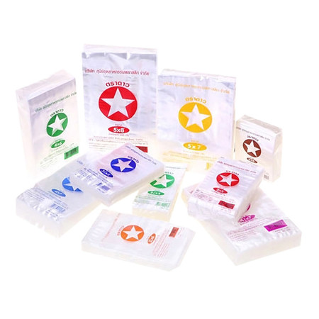ถุงพลาสติกใส 6x9 นิ้ว (ถุงร้อน) (1/2 กก.x2แพ็ค) 1 kg. ตราดาว