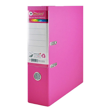 แฟ้มสันกว้าง ตราม้า รุ่น H-1002 F/C สัน 3 นิ้ว สีชมพู