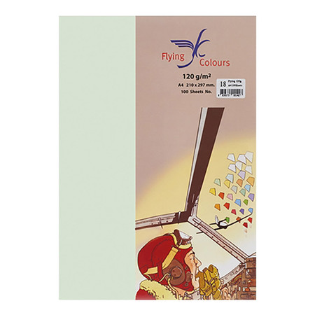 กระดาษสีถ่ายเอกสาร ฟลายอิ้ง No.09 160/50 A4 สีเขียวอ่อน