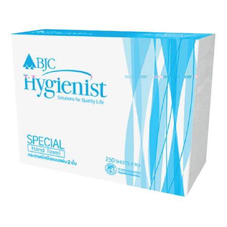 กระดาษเช็ดมือแบบแผ่น BJC Hygienist Special 250 แผ่น