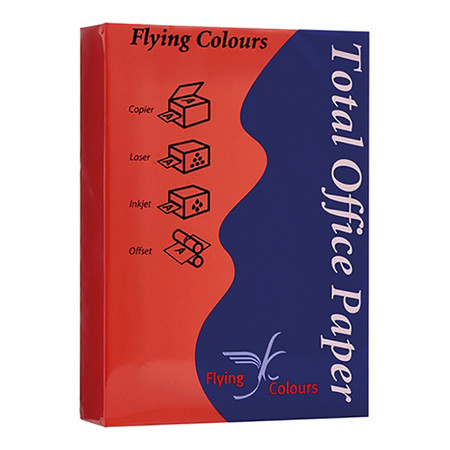 กระดาษสีถ่ายเอกสาร ฟลายอิ้ง No.30 80/500 A4 สีแดง