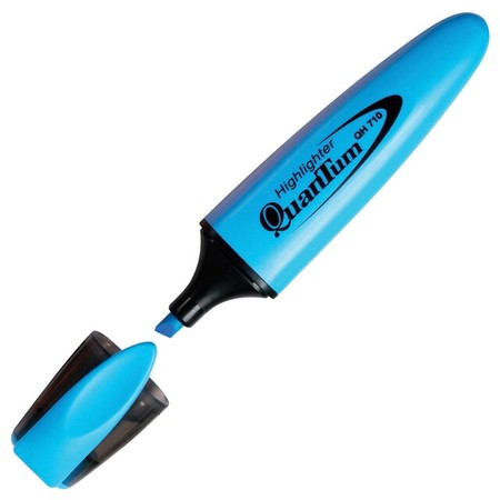 ปากกาเน้นข้อความ ควอนตั้ม QH-710 สีฟ้า (1x12)