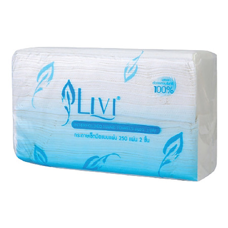 กระดาษเช็ดมือ Livi 250 2 ชั้น บรรจุ 250 แผ่น