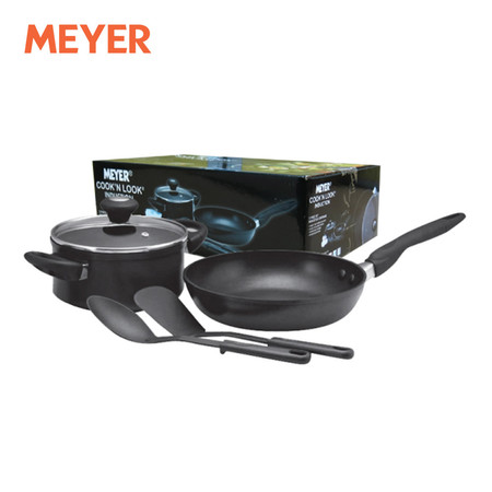 MEYER ชุดเครื่องครัวอะลูมิเนียม 5 ชิ้น (รวมฝา) รุ่น Cook’ N Look Induction (15010-CT)