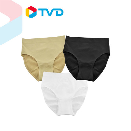 TV Direct Gena Brief Classic Set (3 Pcs) White Black Beige กางเกงชั้นใน สีขาว ดำ เนื้อ