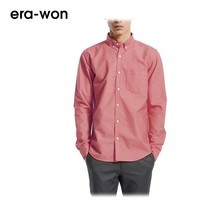 era-won เสื้อเชิ้ต รุ่น OXFORD SHIRT ANTI-BACTERIA ทรง Slim - สีแดงชมพู Pink Castard