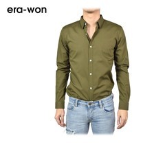 era-won เสื้อเชิ้ต รุ่น SUPER SHIRT ทรง Slim - สีเขียว (Military)