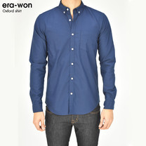 era-won เสื้อเชิ้ต รุ่น OXFORD SHIRT ANTI-BACTERIA ทรง Slim - สีน้ำเงินเข้ม Blue Song คอปก