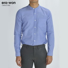 era-won เสื้อเชิ้ต รุ่น OXFORD SHIRT ทรง Slim  - สีม่วง  Paris Violet คอจีน