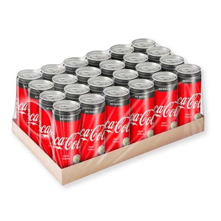 โค้ก เครื่องดื่มน้ำอัดลม สูตรไม่มีน้ำตาล 325 มล. x 24 กระป๋อง (ยกแพ็ค)