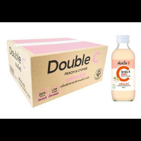 ดับเบิ้ลซี พีช & ลิ้นจี่ 160 มล. x 30 ขวด (ยกลัง)