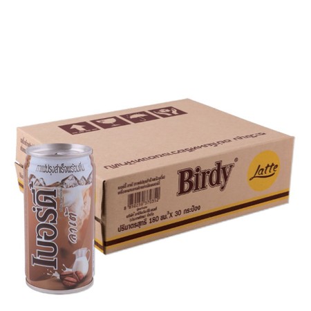 เบอร์ดี้ 3 อิน 1 ลาเต้ กาแฟปรุงสำเร็จ 180 มล. x 30 กระป๋อง (ยกลัง)