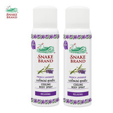 Snake Brand ตรางู คูลลิ่ง บอดี้สเปรย์ สูตรเย็น รีแล็กซิ่ง กลิ่นลาเวนเดอร์ ขนาด 50 มล. 2 กระป๋อง