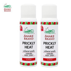 Snake Brand ตรางู ปริกลี่ฮีท คูลลิ่ง บอดี้สเปรย์ สูตรเย็น กลิ่นคลาสสิค ขนาด 50 มล. 2 กระป๋อง